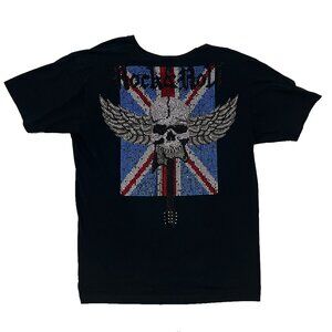 Rawyalty Rock n Roll Rhinestone Stud Bling Mens T-Shirt XL X-Large